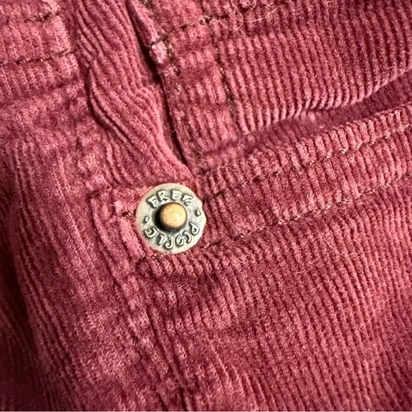 Free People Reagan High-Rise Corduroy Skinny Pants | Burgundy - Picture 8 of 8